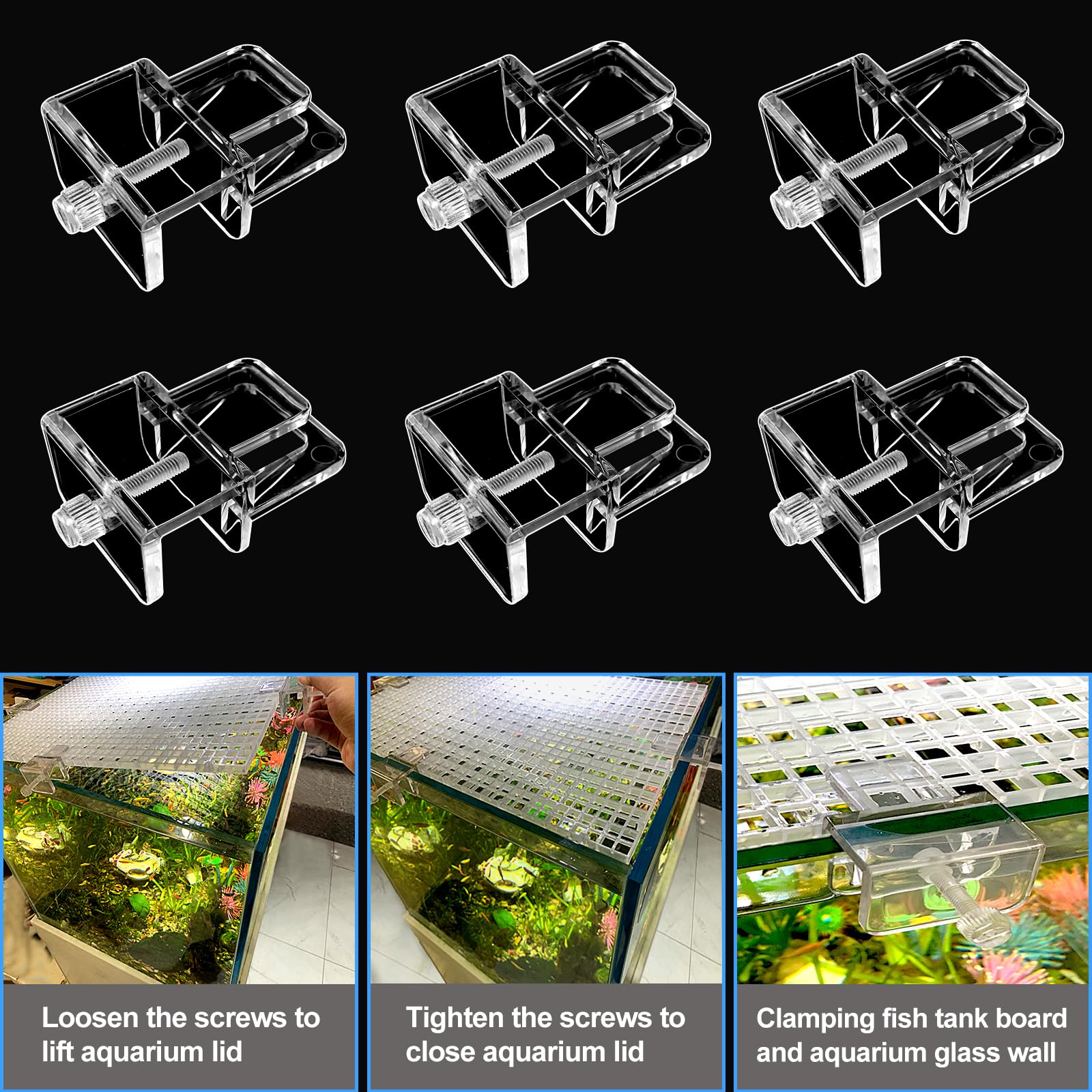 Weramics clips compatibles con vidrio de acuario hasta 0,8 pulgadas