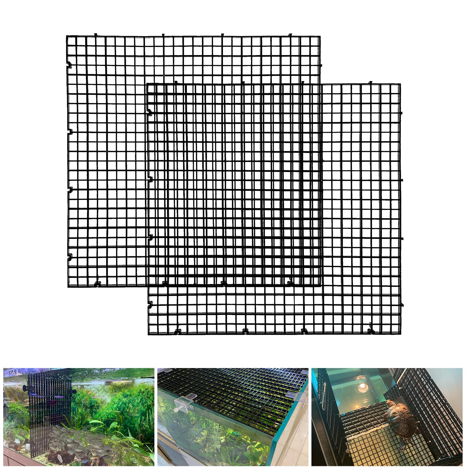 Weramics divisor de acuario: paneles de plástico negro, 2 piezas, para seguridad de peces.