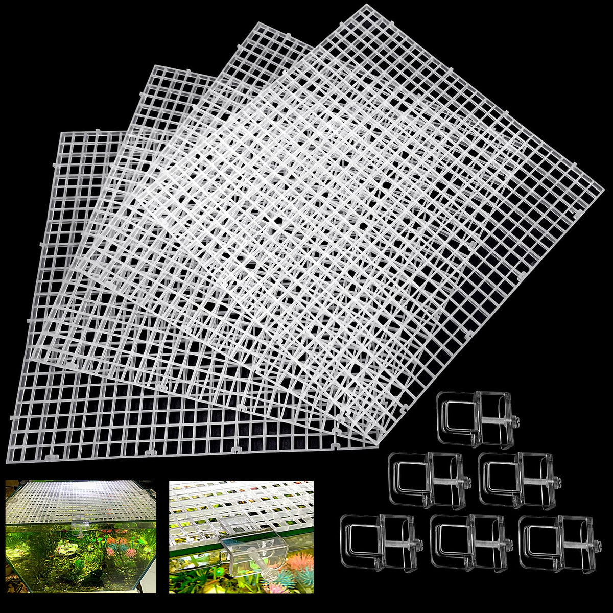 Weramics paneles de tapa para acuario, cuatro paneles, instalación rápida