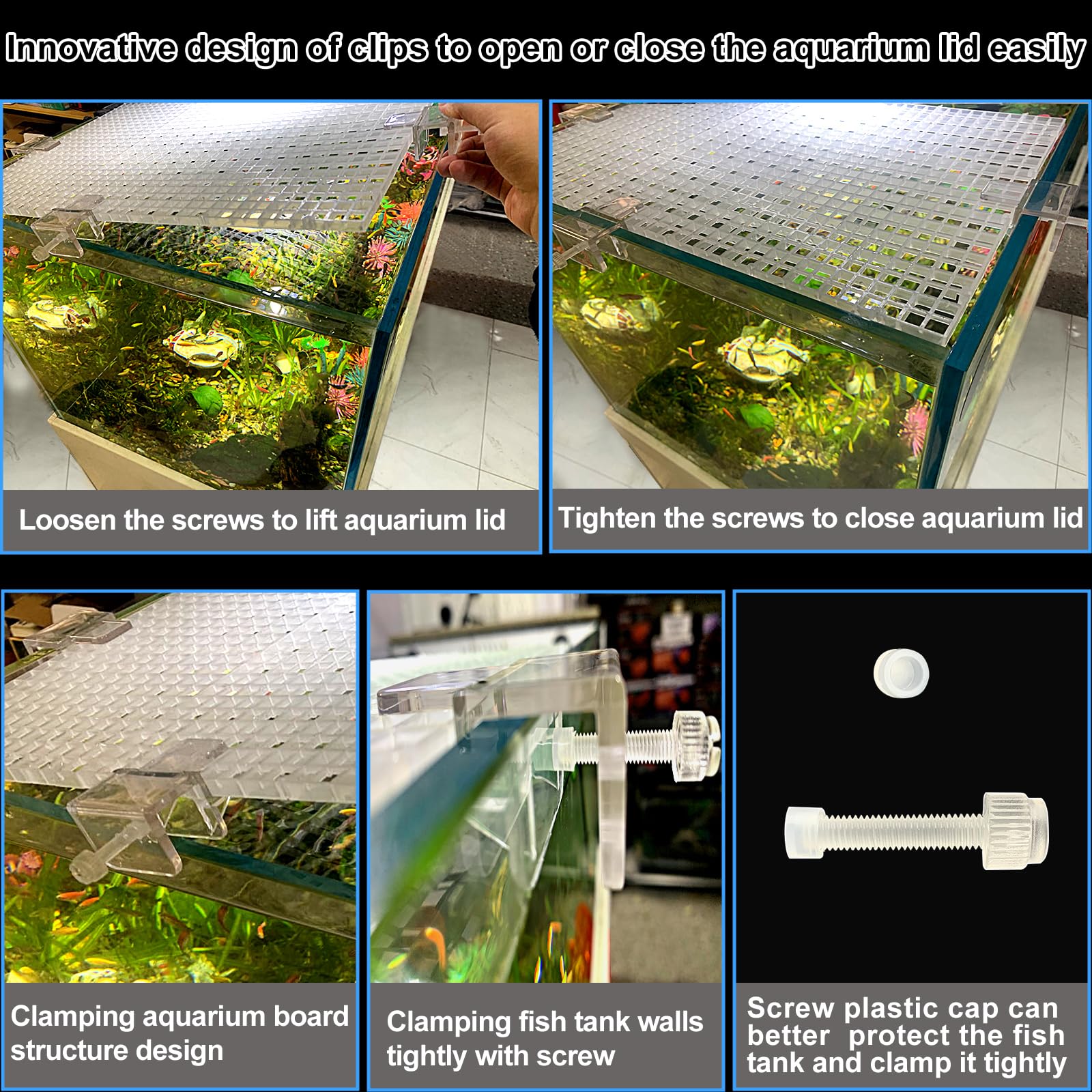 Weramics sistema de encaje con bisagras para tapa de acuario