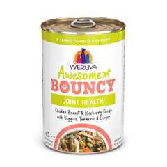 Weruva Awesome Bouncy lata de pollo-arroz-marrón con verduras y beneficio para articulaciones