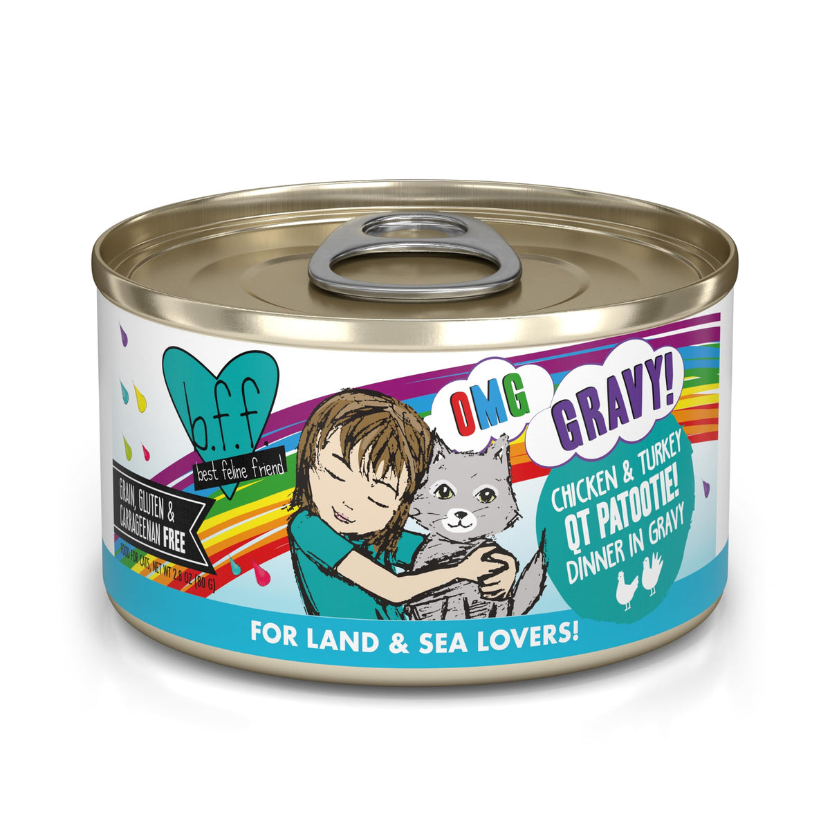 Weruva B.F.F. OMG: lata de 2,8 oz lista para alimentar a tu gato