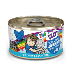 Lata Weruva B.F.F. OMG con pollo calabaza en salsa, sabor jugoso para gato