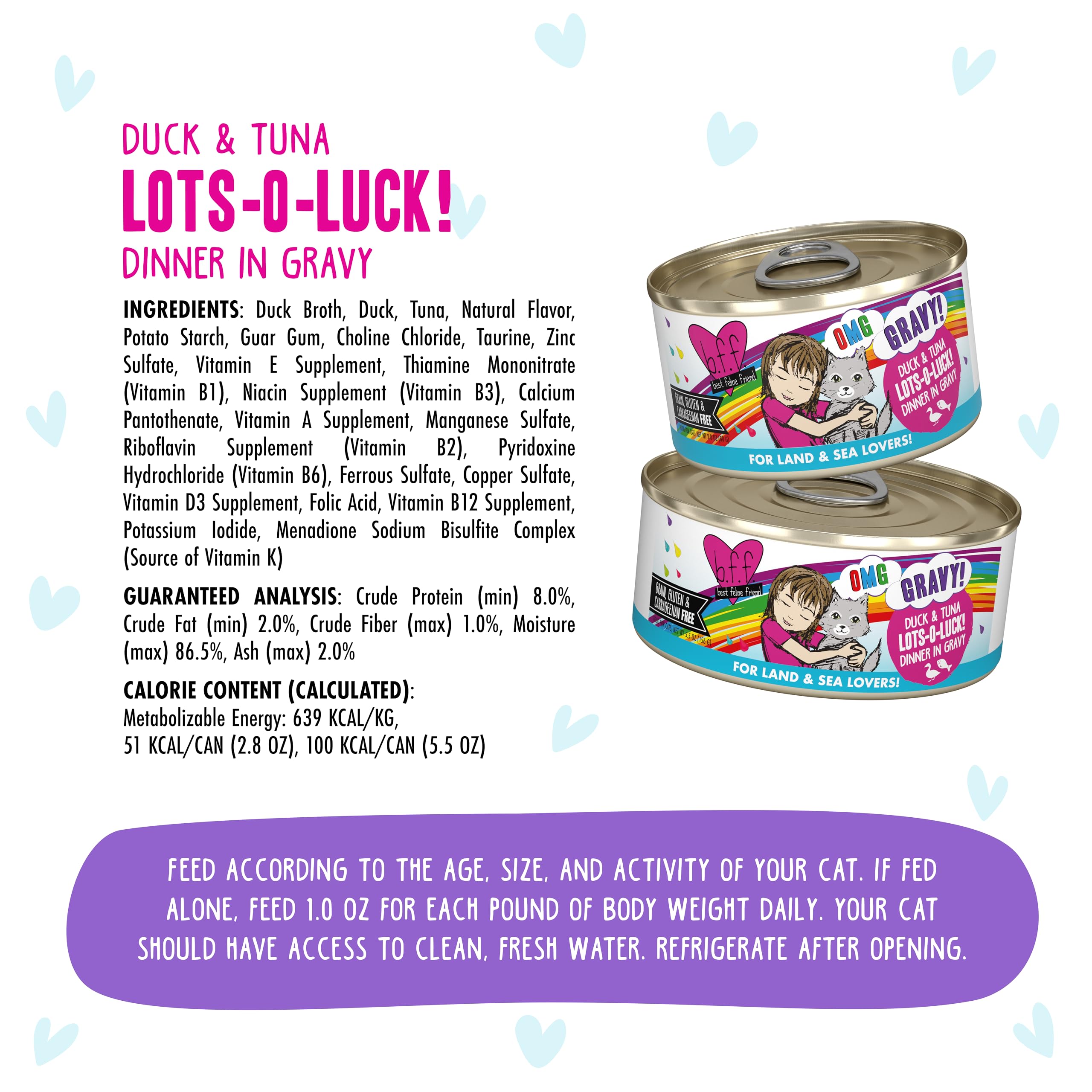 Weruva B.F.F. OMG libre de granos, gluten y carragenina para gatos.