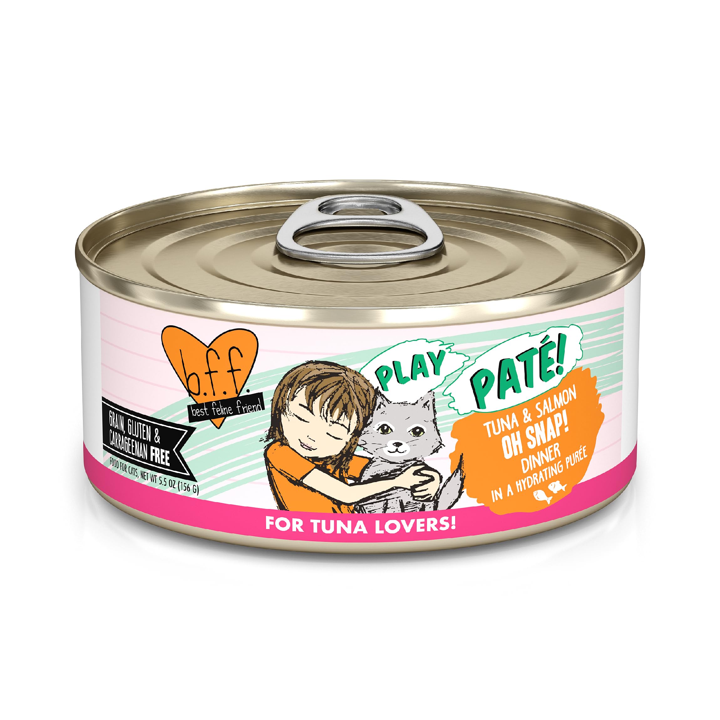 Weruva B.F.F. Play paté cremoso de atún y salmón para gatos.