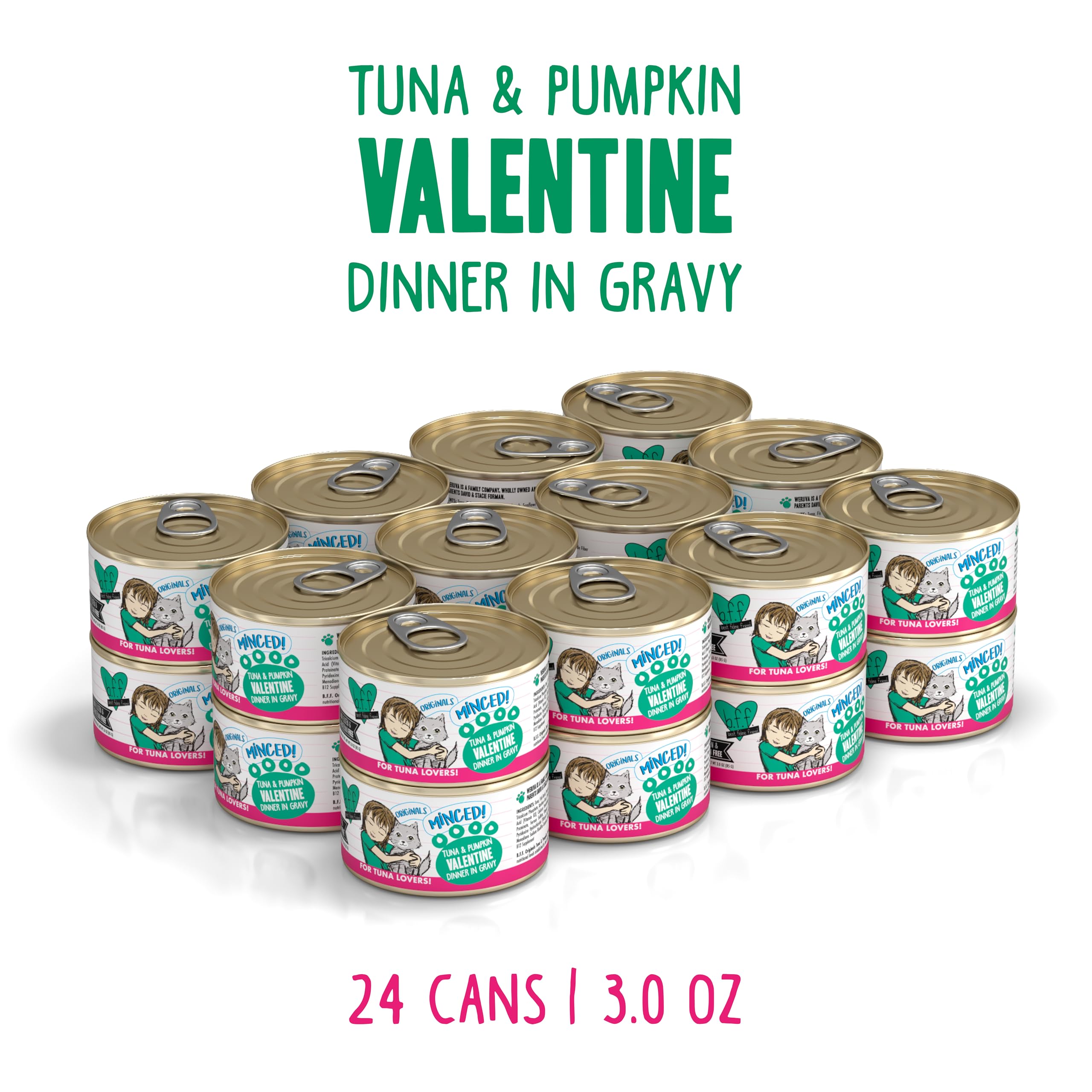 Weruva BFF textura suave de atún y calabaza, ideal para paladares exigentes.