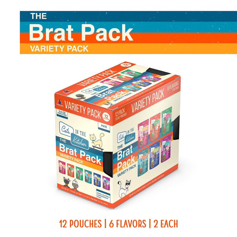 Paté 3oz Brat Pack de Weruva en primer plano para gatos