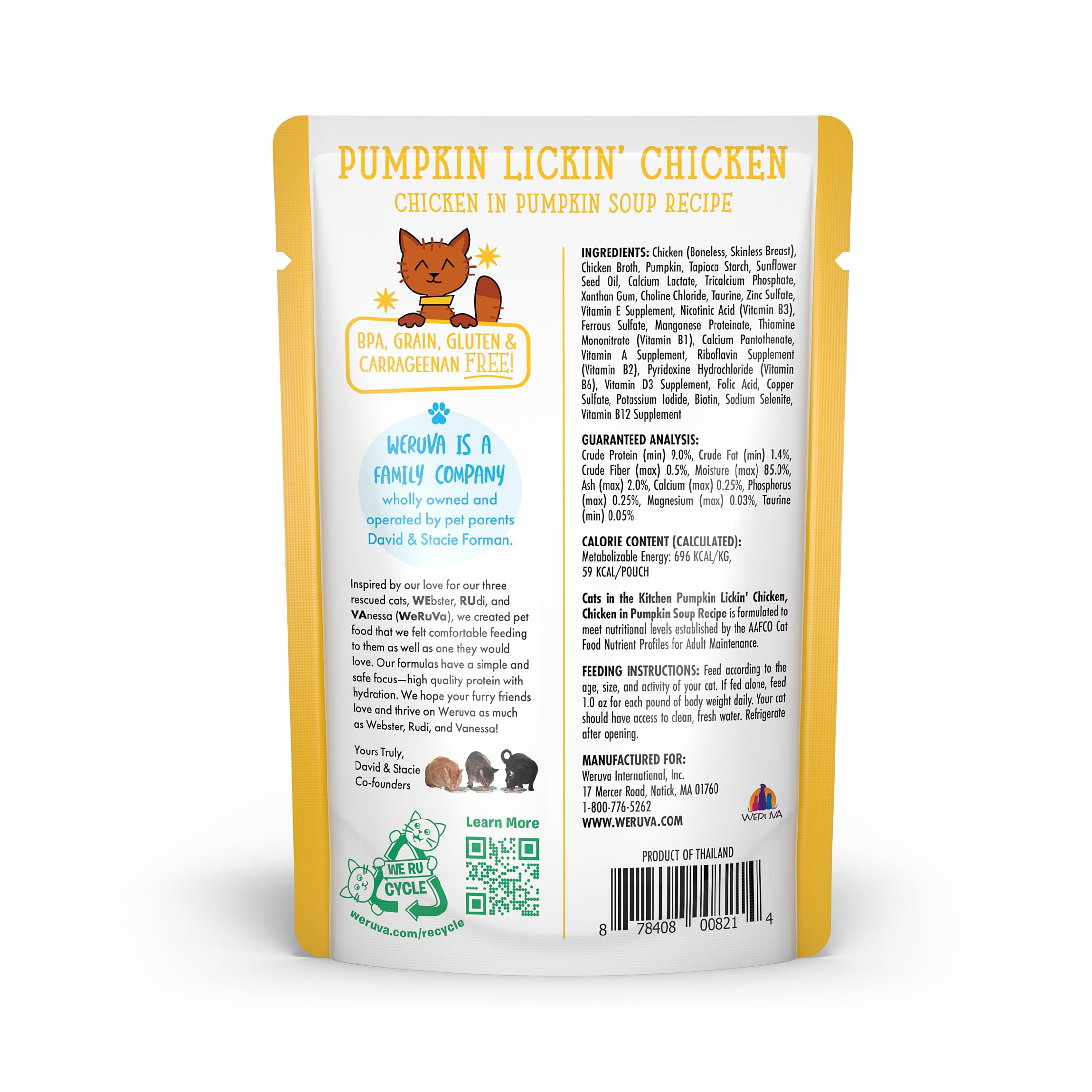 Weruva Cats in the Kitchen: sin colorantes artificiales en bolsa 3oz.