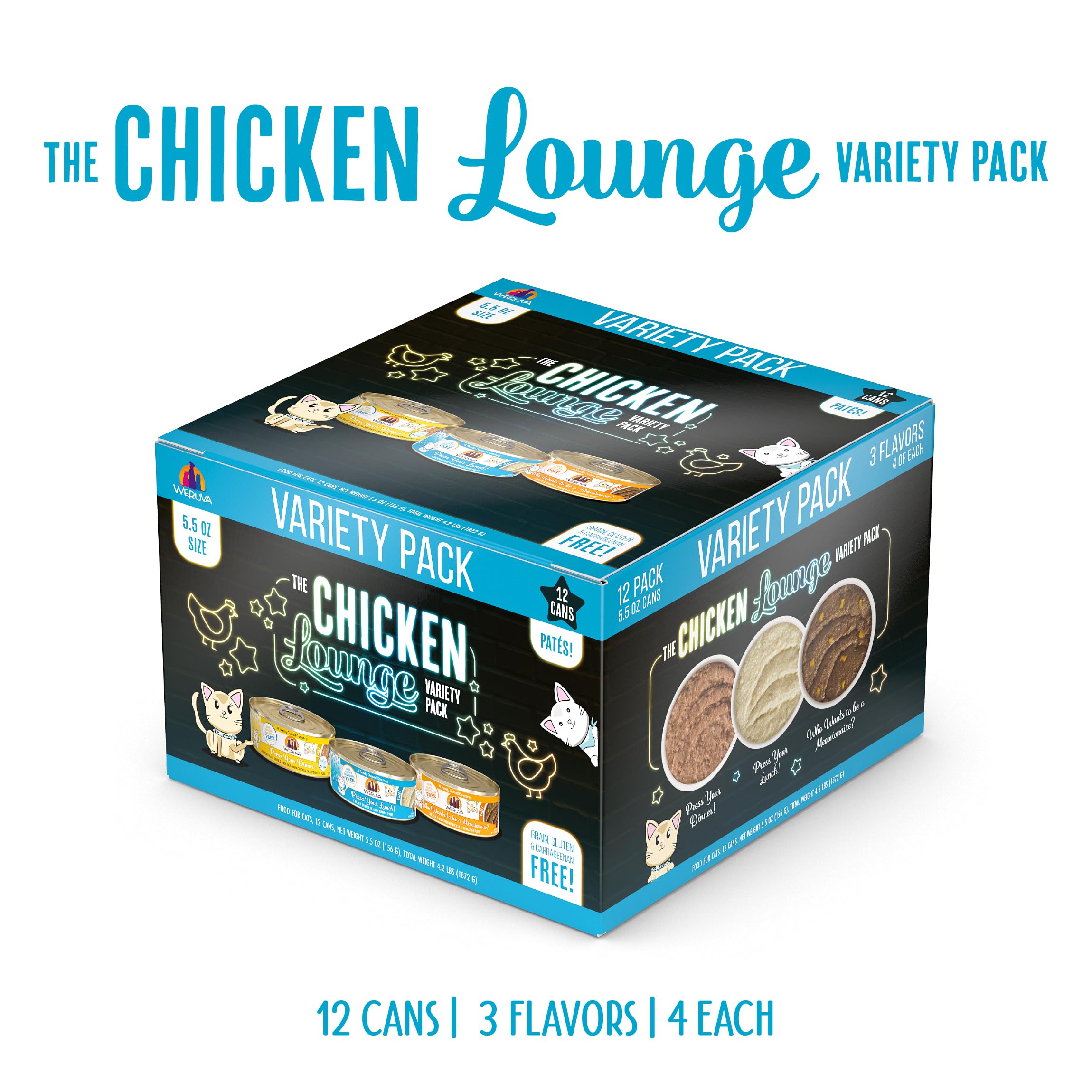 Weruva The Chicken Lounge Paté lata abierta revela textura suave y apetecible.