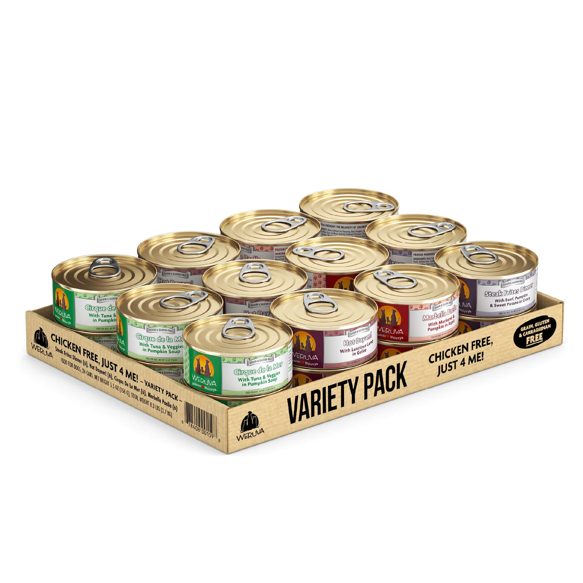 Weruva Classic Dog Food pack variado de 24 latas 5.5oz para perros