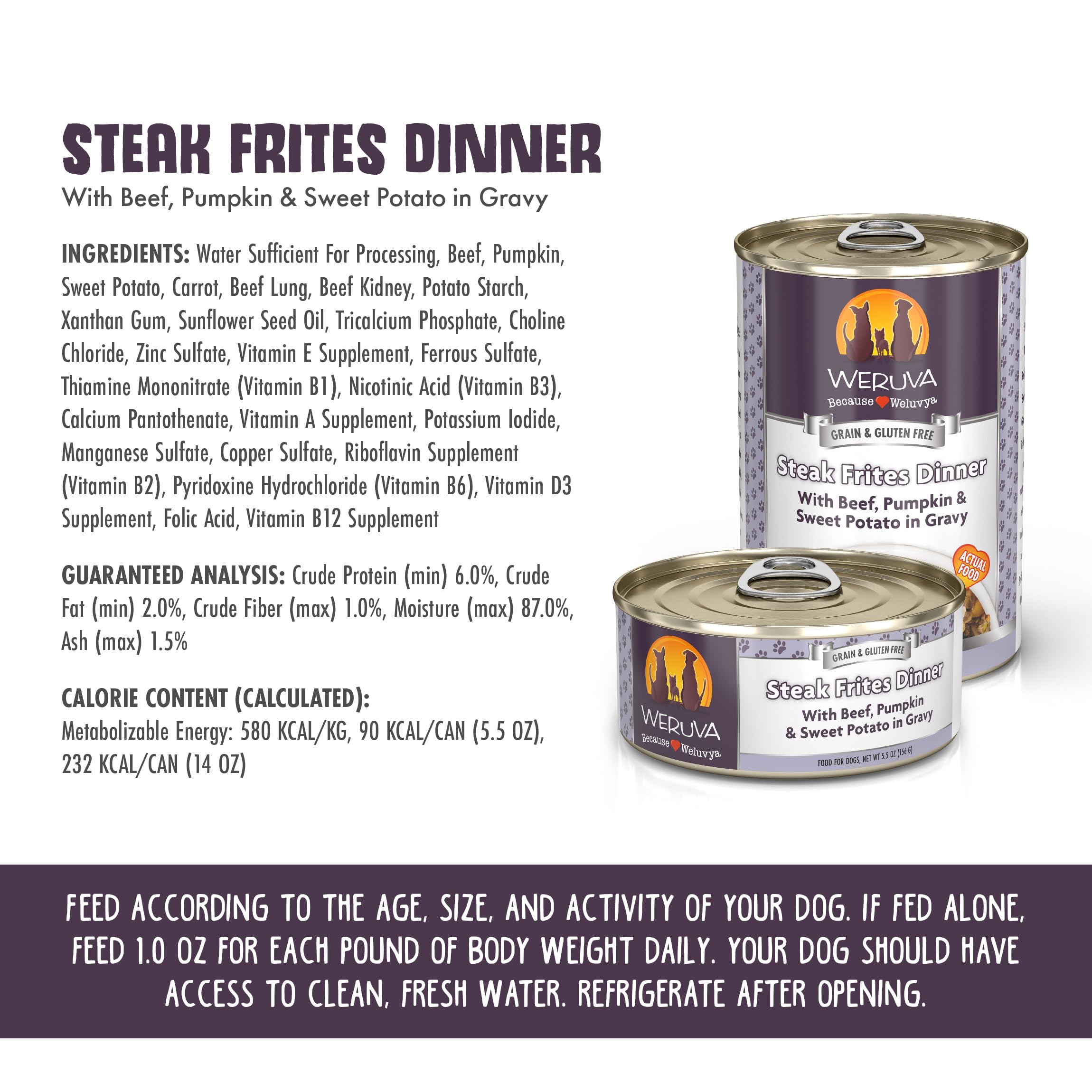 Weruva Classic Dog Food con zanahoria y calabaza, colores atractivos y sabor.
