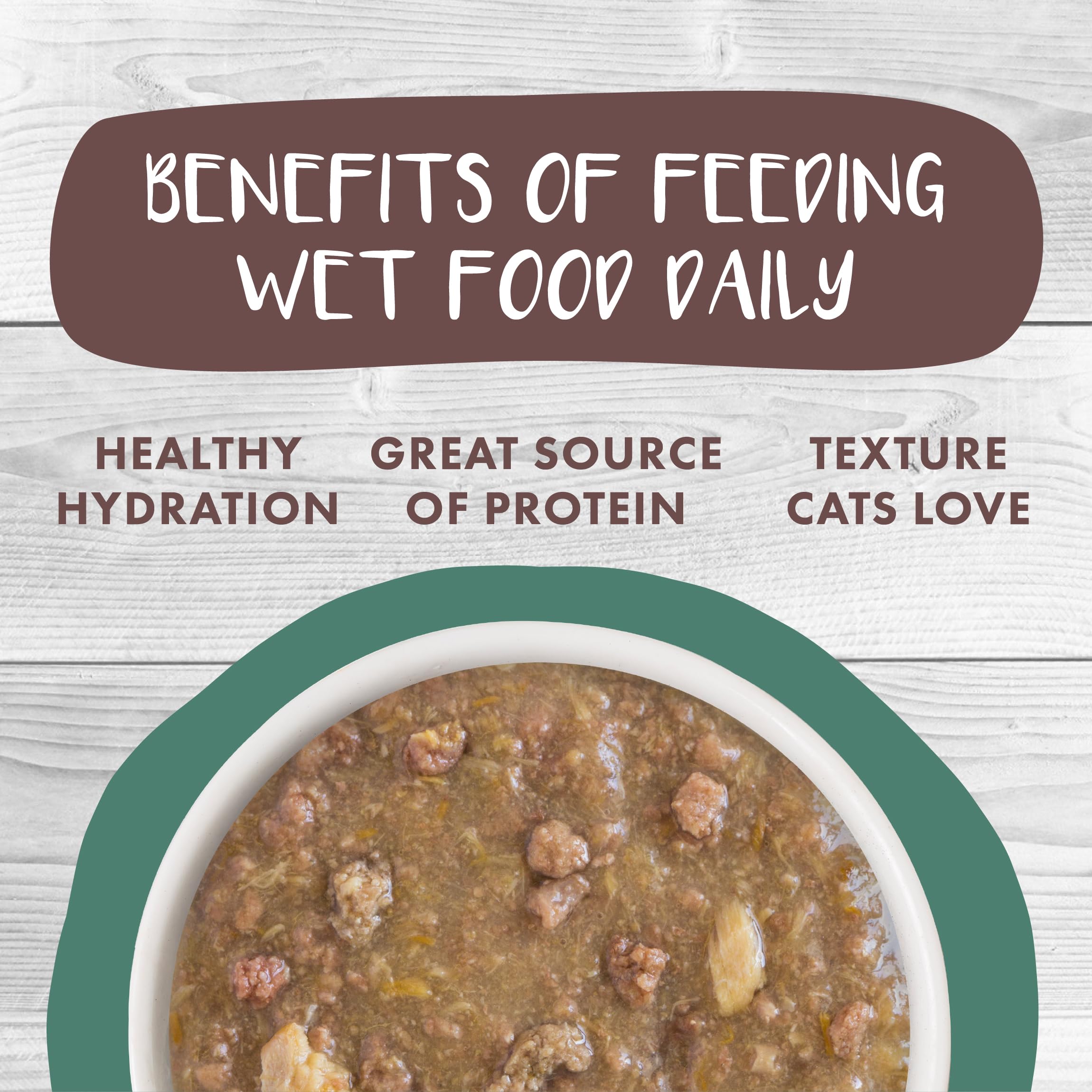 Weruva Classic Cat Stews Omega-3 presente, posibilidad de apoyar el pelaje.