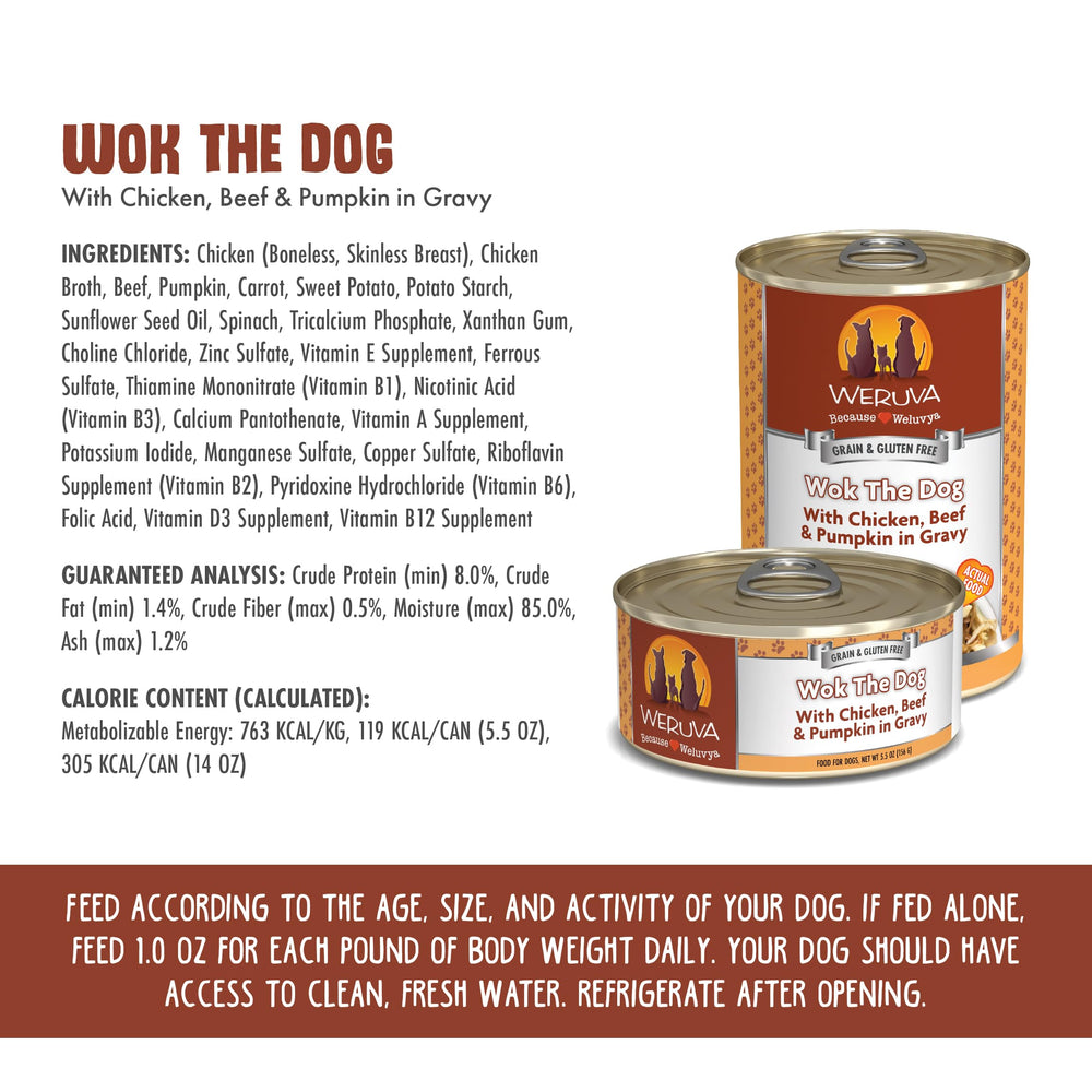 Weruva Classic Dog ingredientes visibles, pollo y res en una textura clara