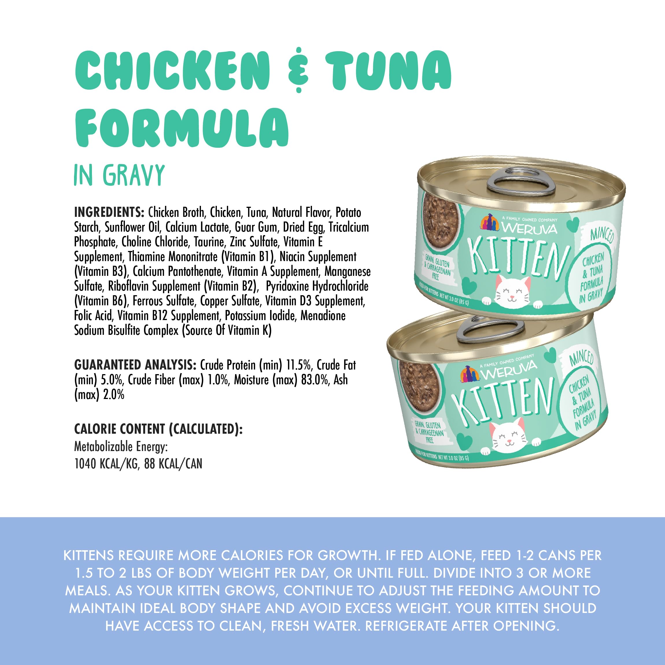 Weruva Gatito con ingredientes reales de pollo y atún en salsa