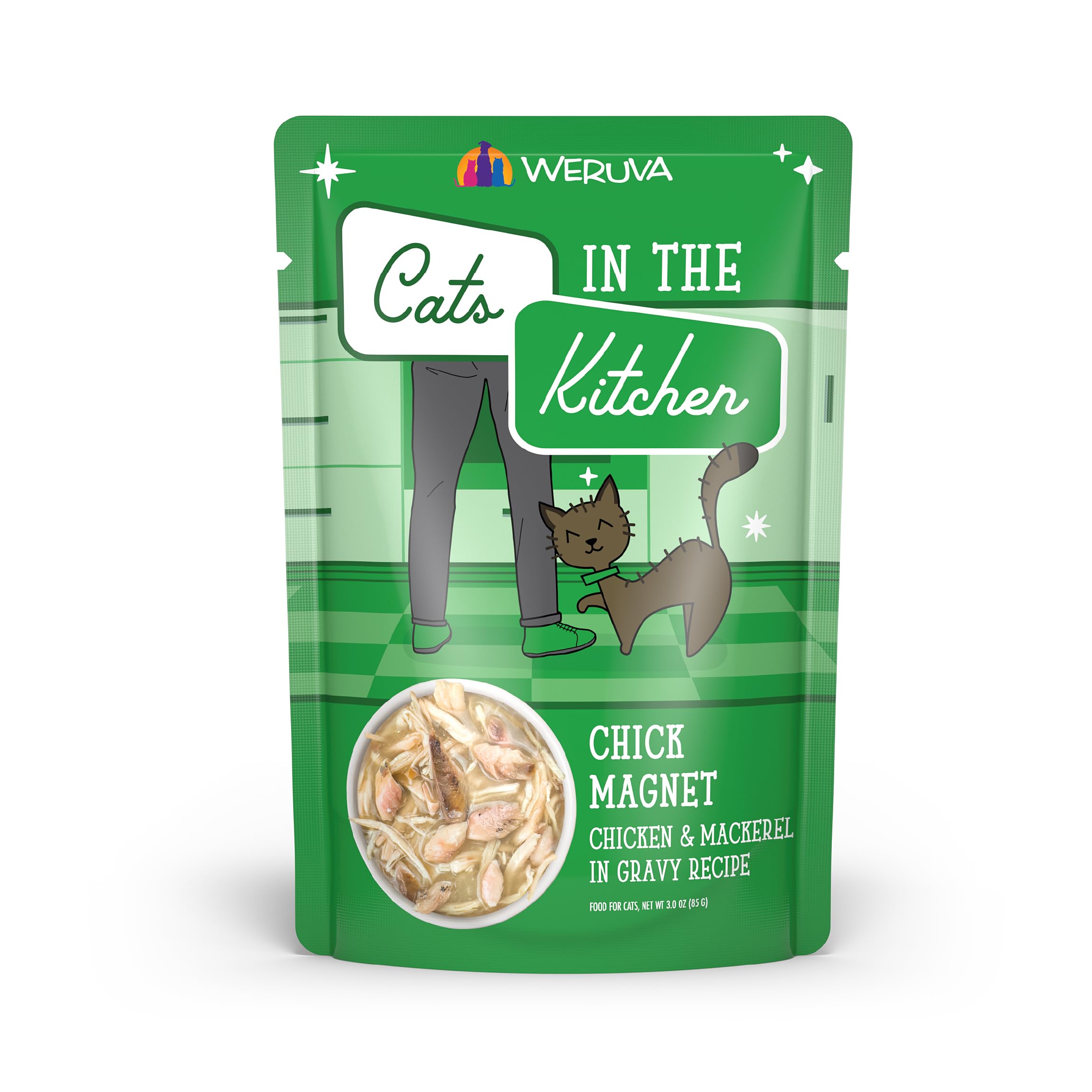 Weruva Gatos en la Cocina imán de pollo, bolsa 3oz: fuente sabrosa de proteína