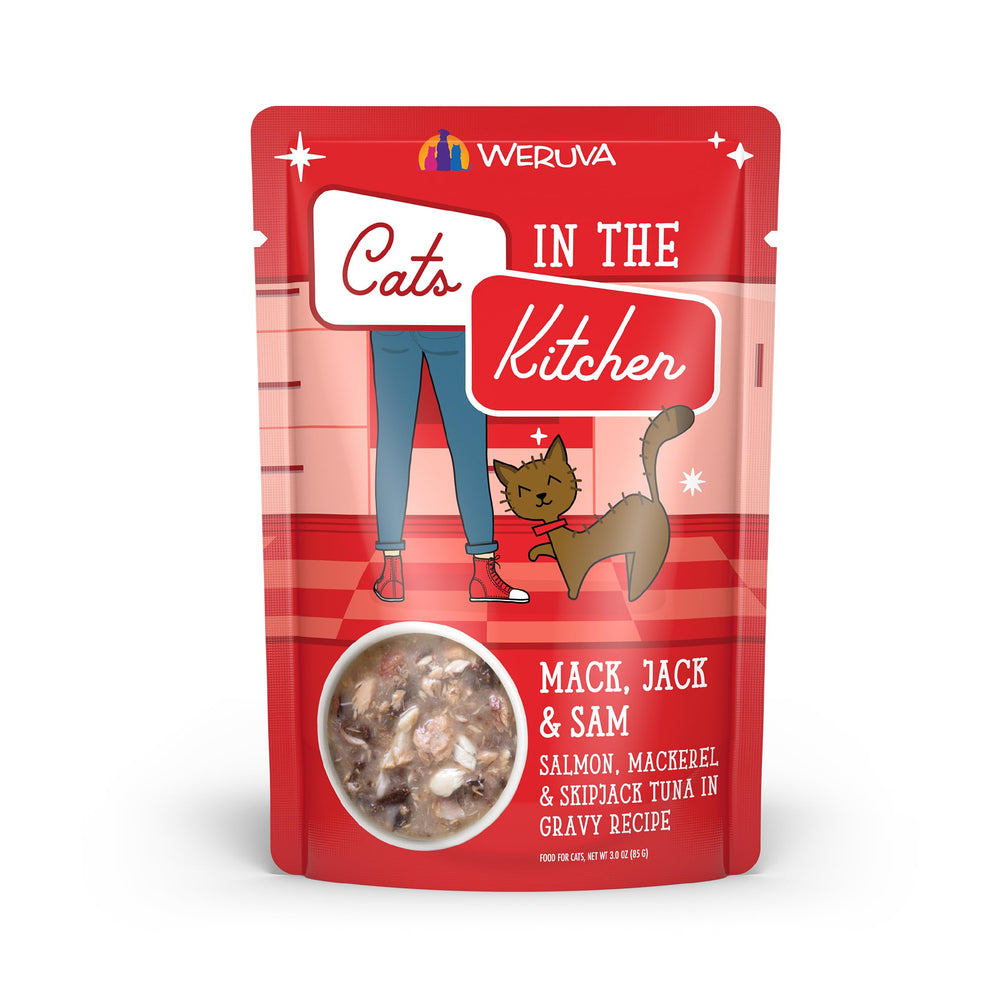 Weruva Gatos en la Cocina Mack Jack Sam caballa en salsa, sabor marino