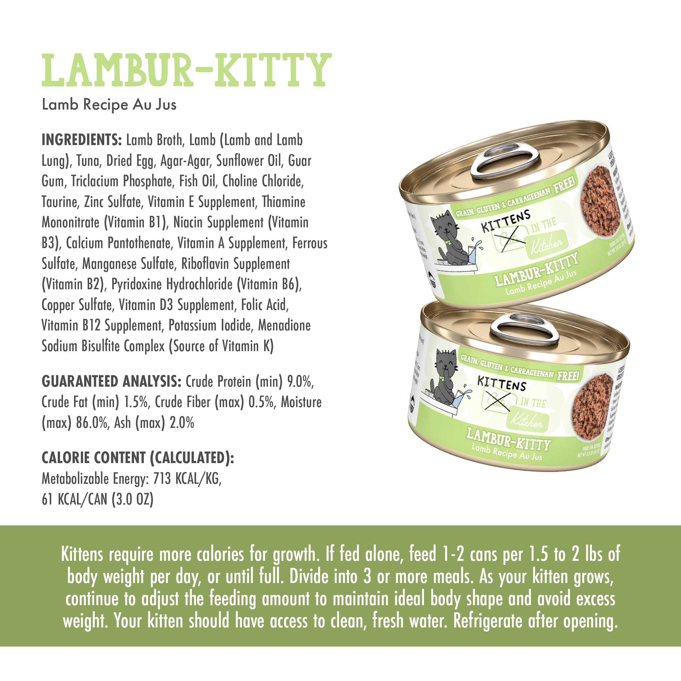 Lambur-Kitty sin gluten y sin carragenina para gatitos saludables