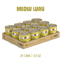 Weruva Meow Luau caballa y calabaza en salsa, textura suave para comer con facilidad.