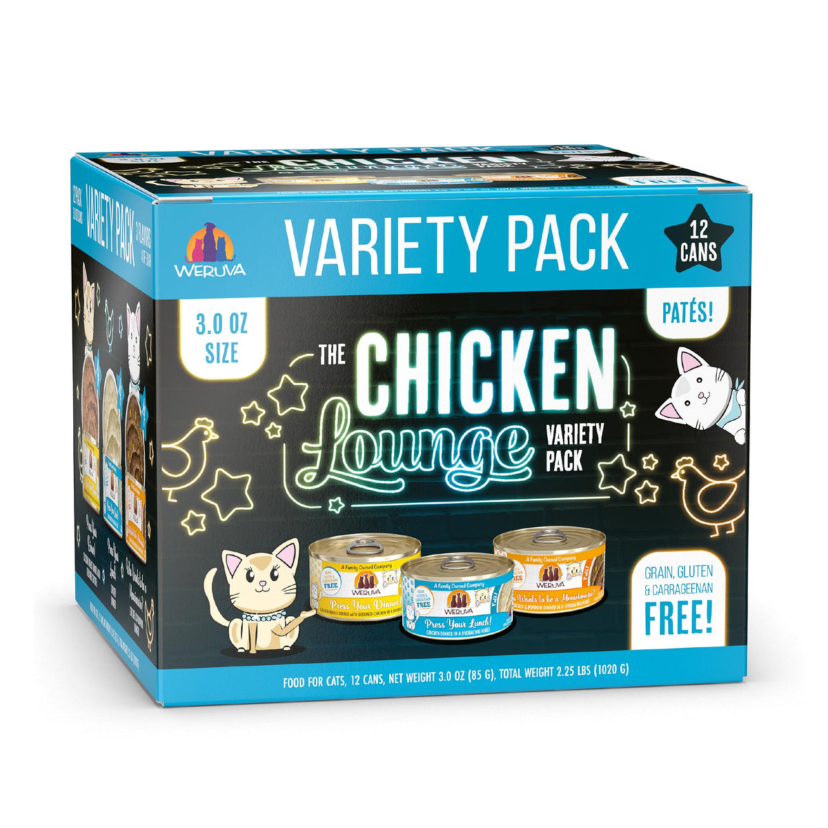 Weruva Paté de Pollo, lata 3 oz, textura suave para gatos adultos