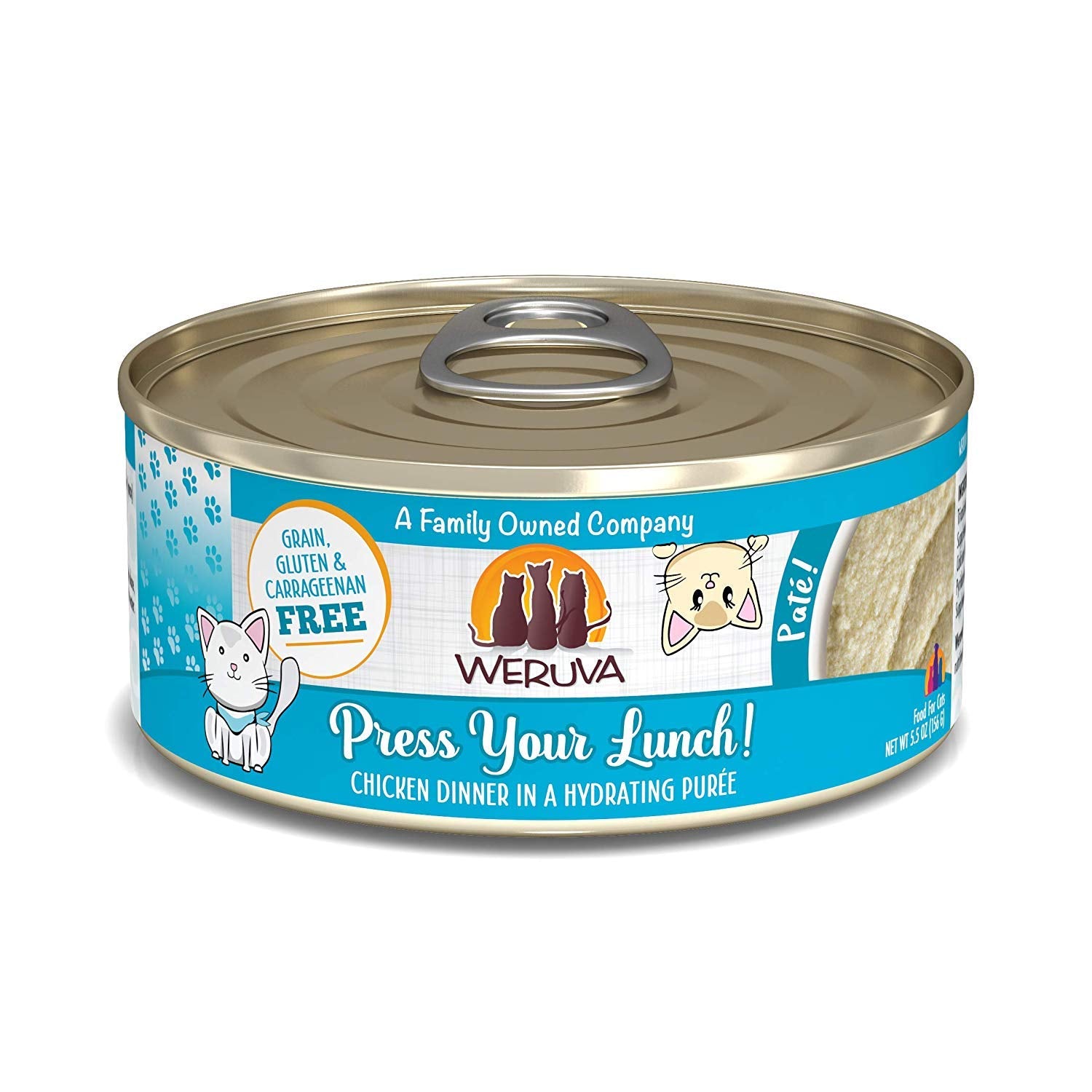 Weruva presiona tu almuerzo: paté de pollo suave para gatos activos