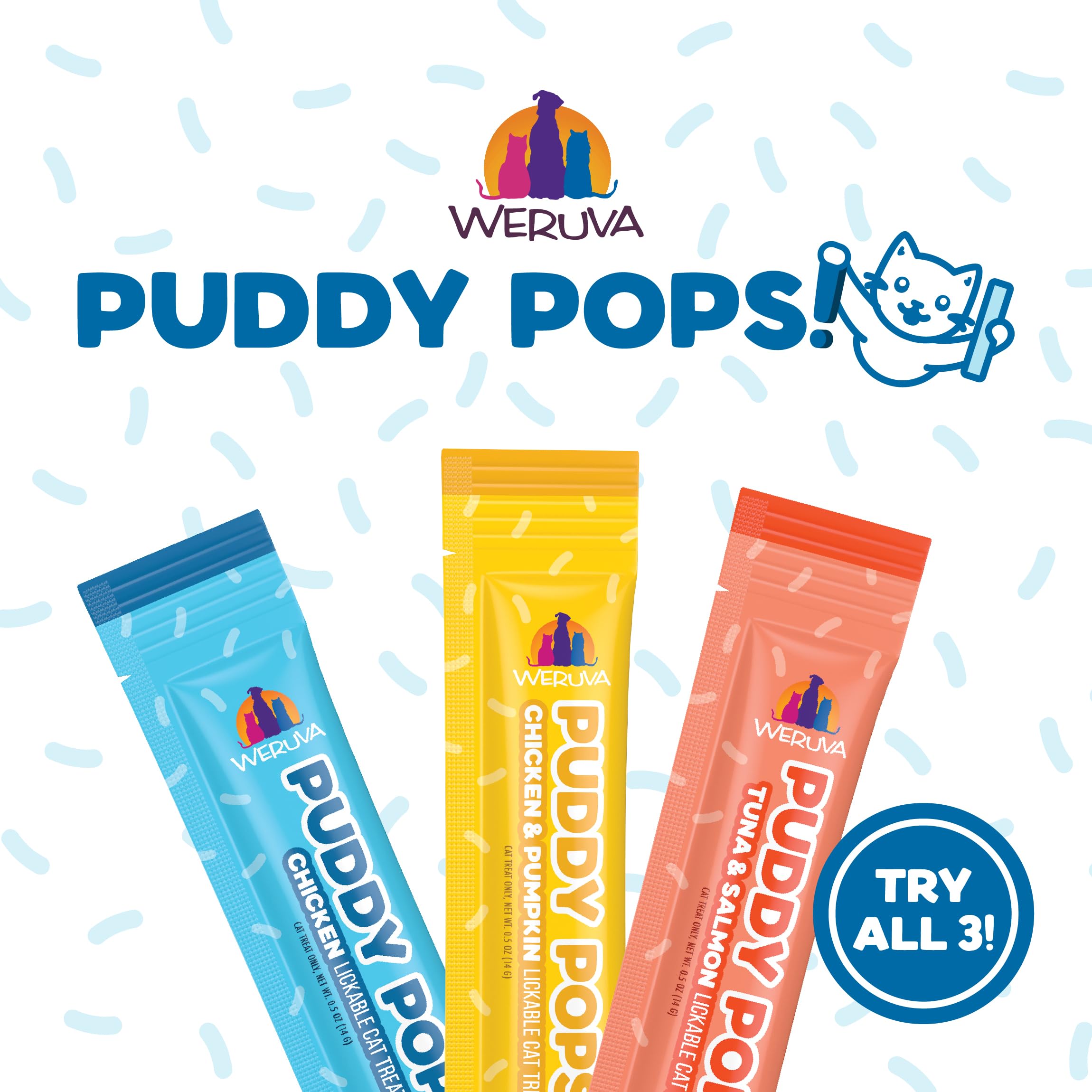 Weruva Puddy Pops sin granos opción ligera para premios.