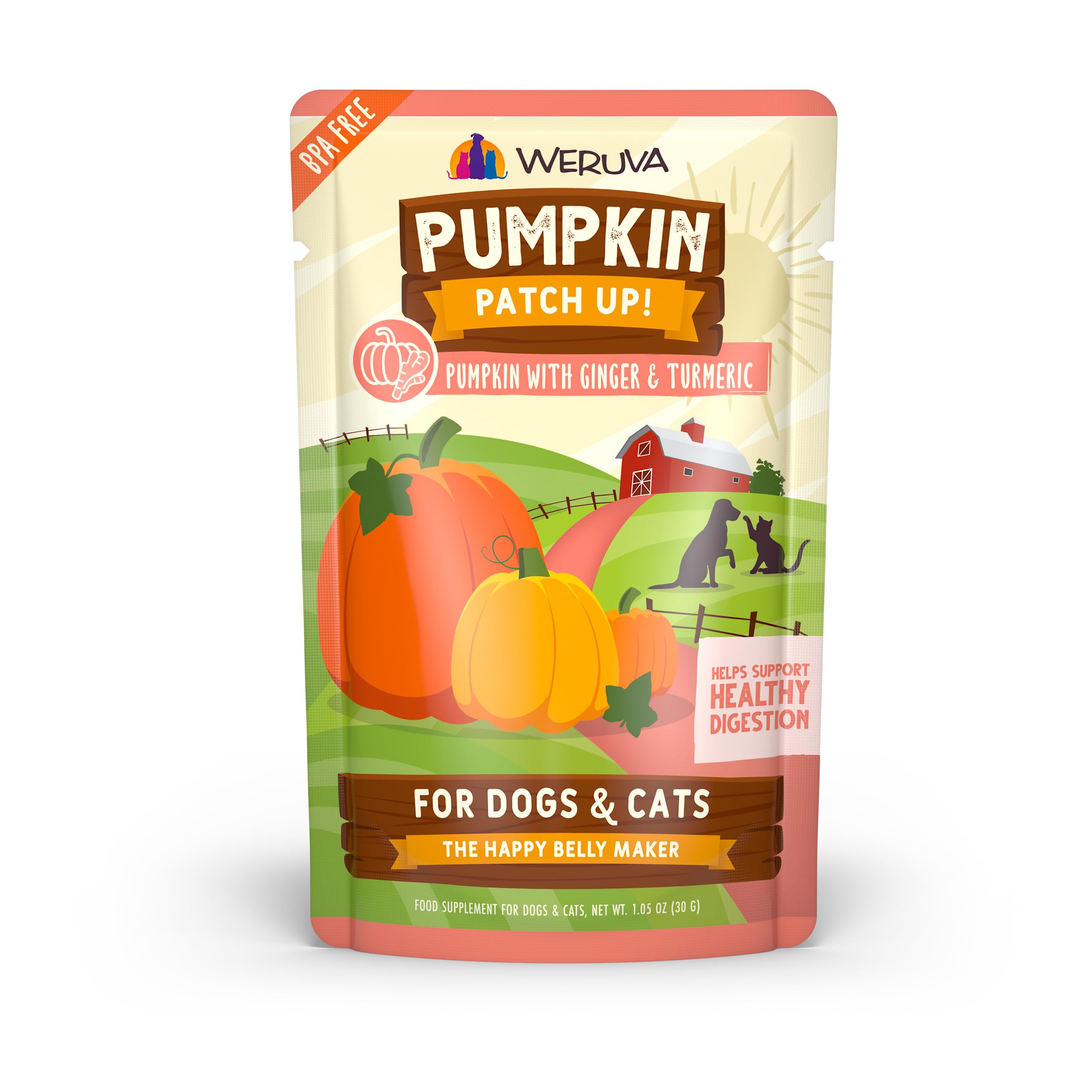 Weruva Pumpkin Patch Up en bolsa de 1.05oz para complementar la comida diaria.