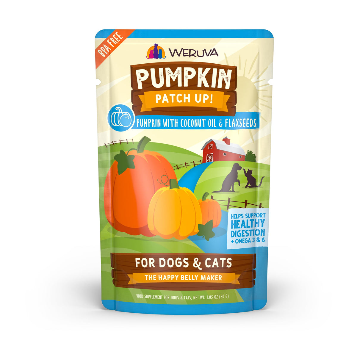 Weruva Pumpkin Patch Up! Puré de calabaza para perros y gatos, fácil de mezclar.