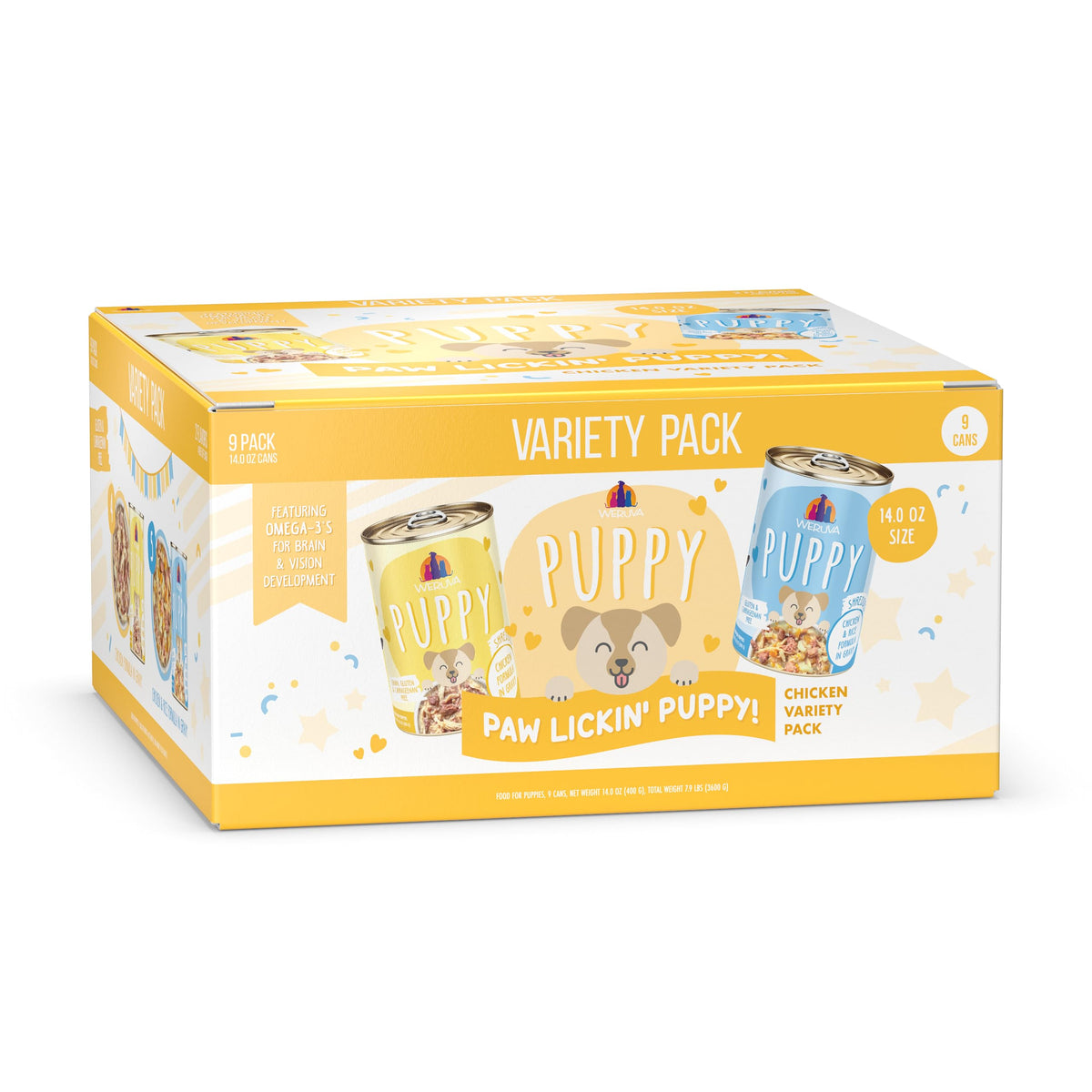 Weruva Puppy Food: paquete variado de 9 latas 14 oz para cachorros