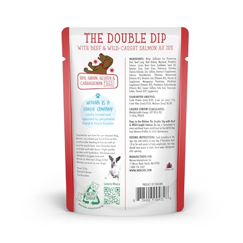 Weruva porciones de 2.8oz, sabor atractivo para perros exigentes