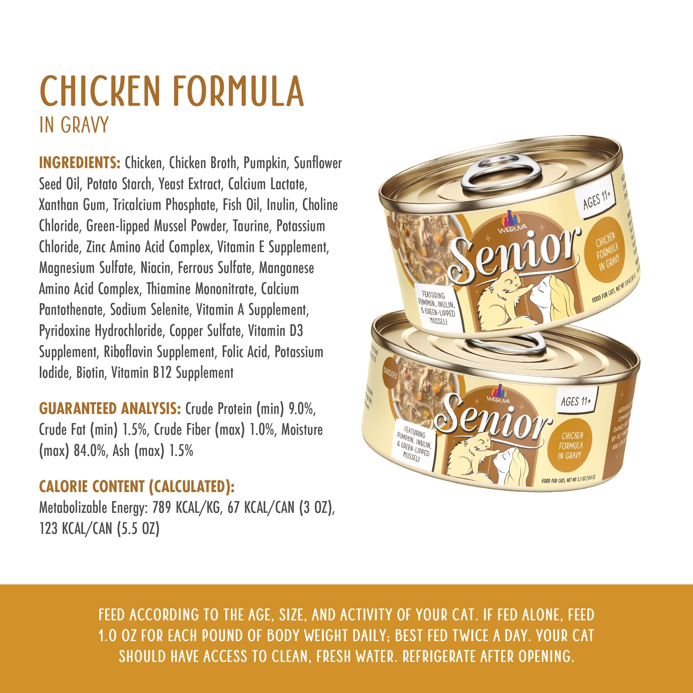 Weruva Senior Gato con calabaza en salsa: ingrediente natural para fibra