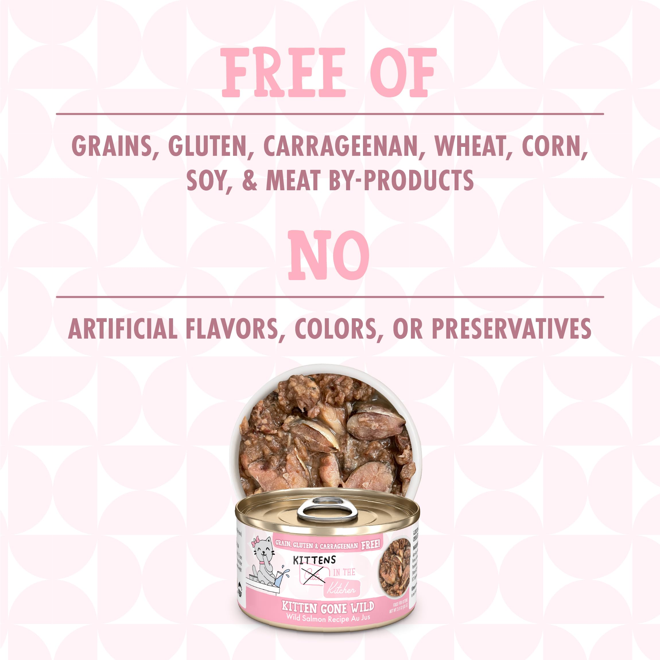 Weruva Sin granos, gluten, carragenina: lata 3oz para gatitos.