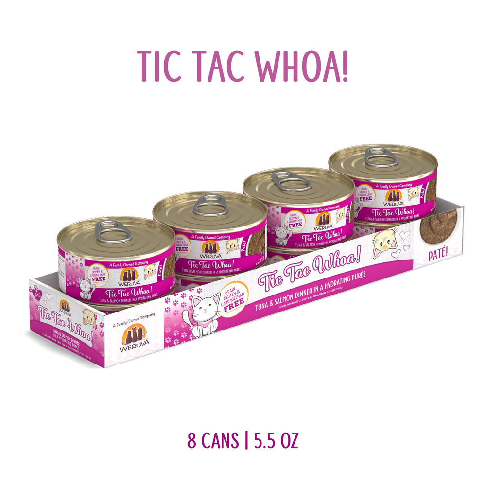 Weruva Tic Tac Whoa, pate cremoso, ideal para paladar sensible.