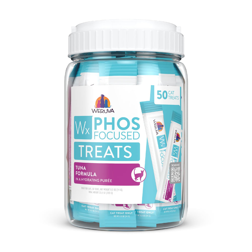 Weruva Wx Phos Focused atún en tubo 0,5 oz, premio sabroso para gatos.