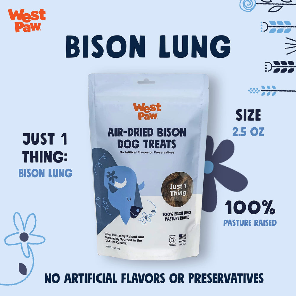 WEST PAW recompensa de pulmón de bison con textura crujiente para masticar