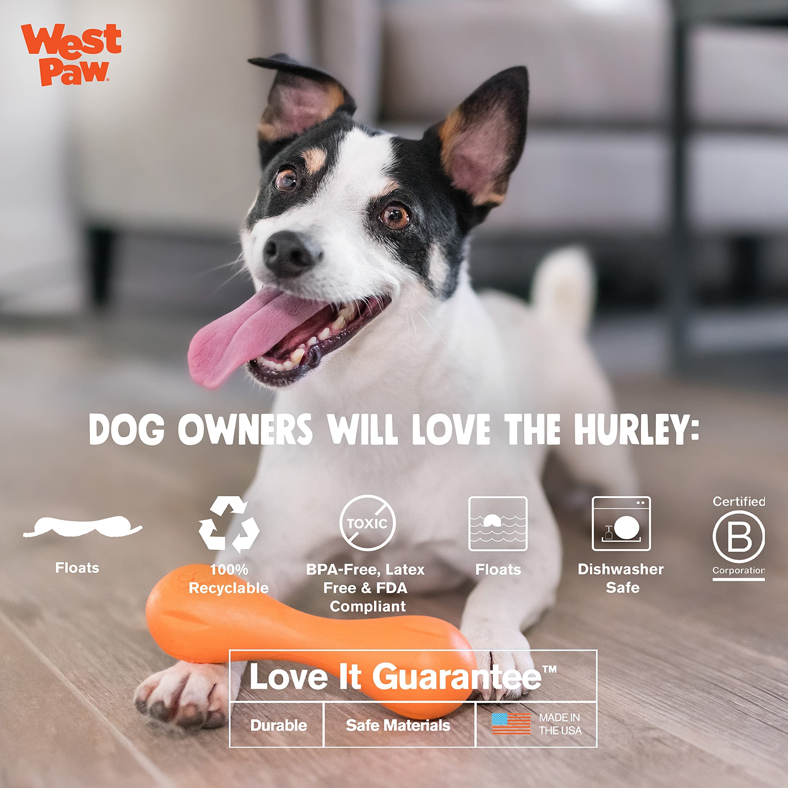 WEST PAW Zogoflex Hurley, hueso flotante para juegos en agua y recuperación.