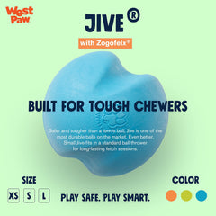 West Paw Zogoflex Jive Ball rebote resistente para juegos de traer