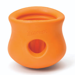 West Paw Zogoflex Toppl, juguete interactivo para perros, estimula la mente durante el juego.