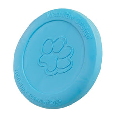 Zisc flotante de West Paw en agua, perfecto para juegos acuáticos.