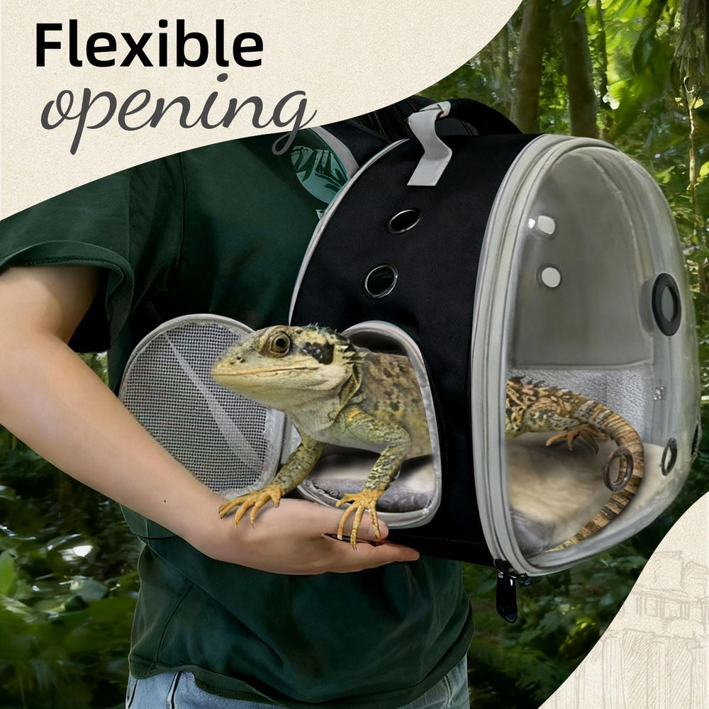 WEVONIGU Mochila ligera y fácil de limpiar para viajes con reptiles.