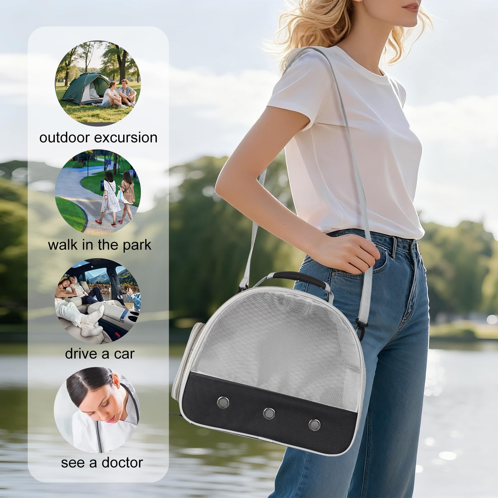WEVONIGU portador de viajes para animales pequeños y compacto