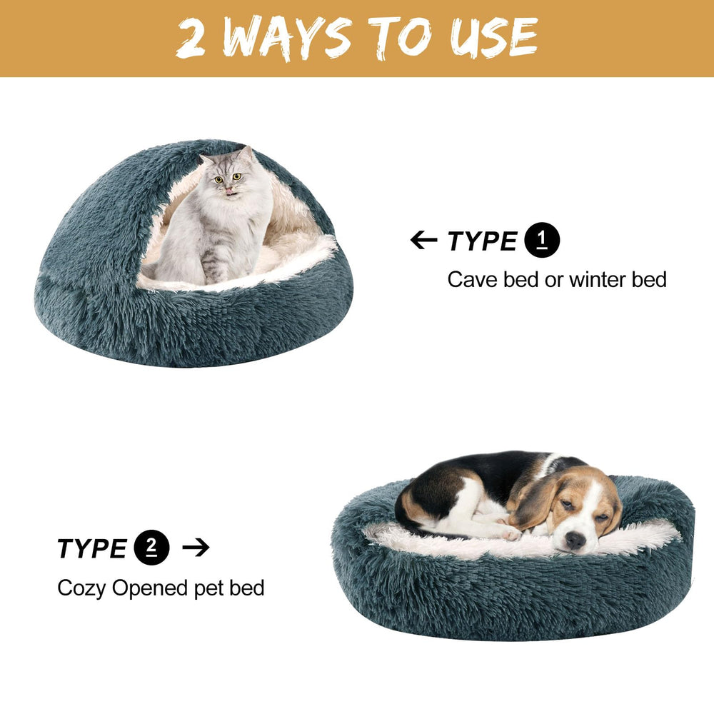 Cama gatos WgoogW con cueva suave y envolvente.