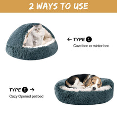 Cama gatos WgoogW con cueva suave y envolvente.