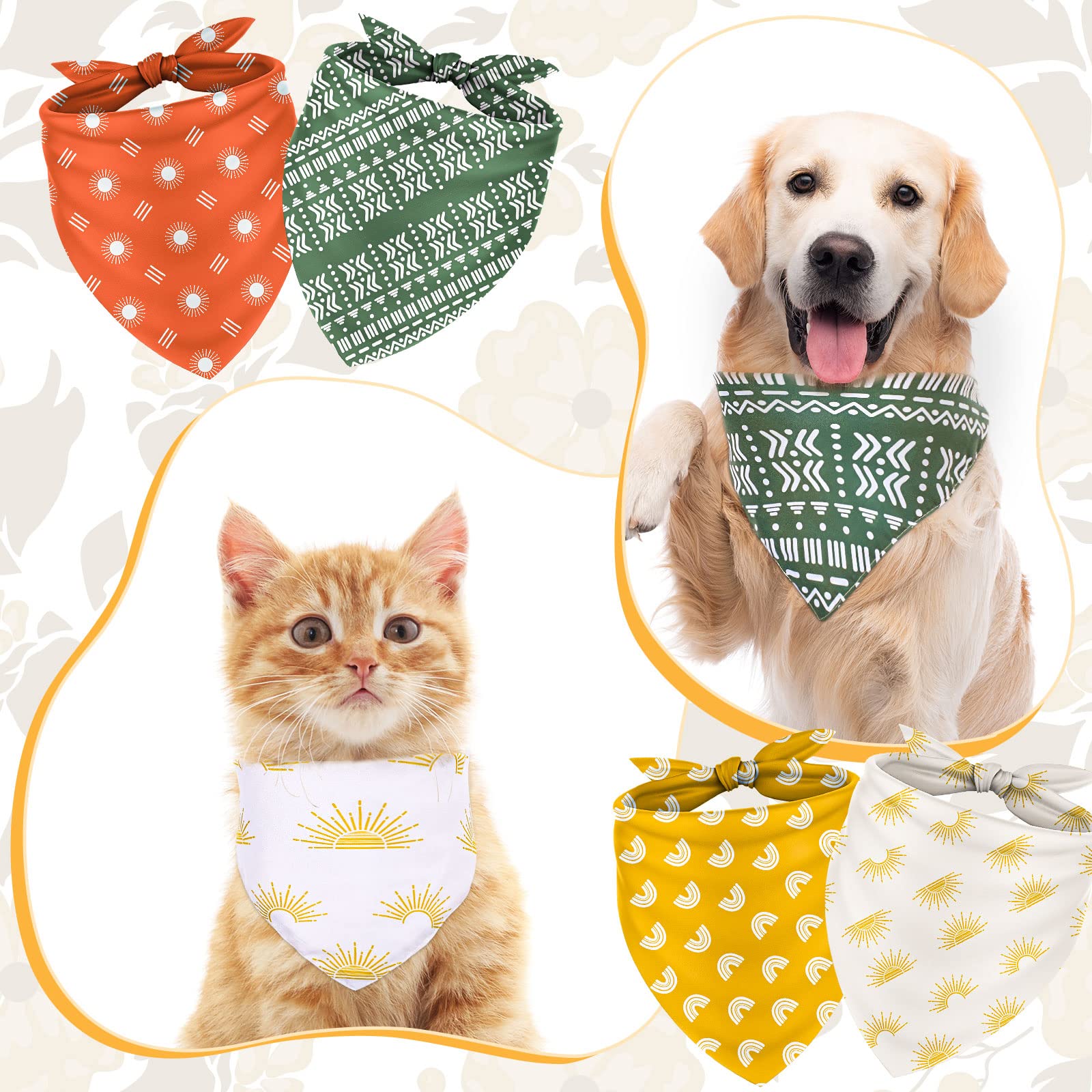 Bandana Whaline para perro boho rojo, suave y transpirable para uso diario