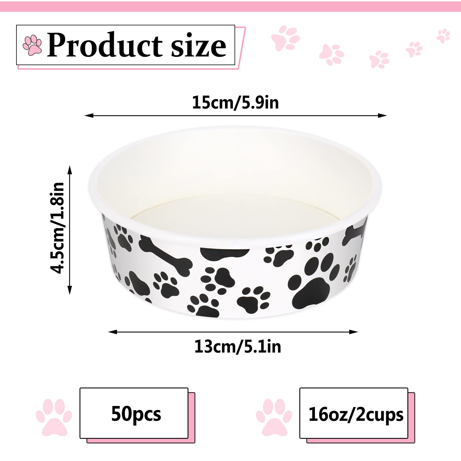 Whaline plato 16oz con diseño hueso, perfecto para agua o comida.