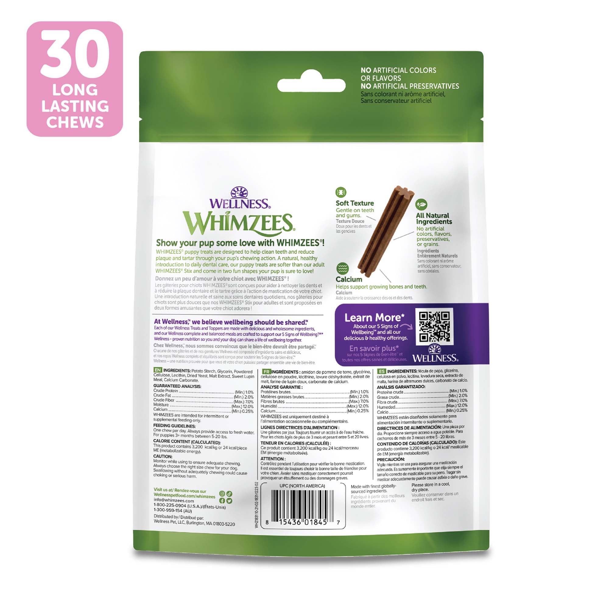 Whimzees Bienestar mordedor suave – para dientes en crecimiento