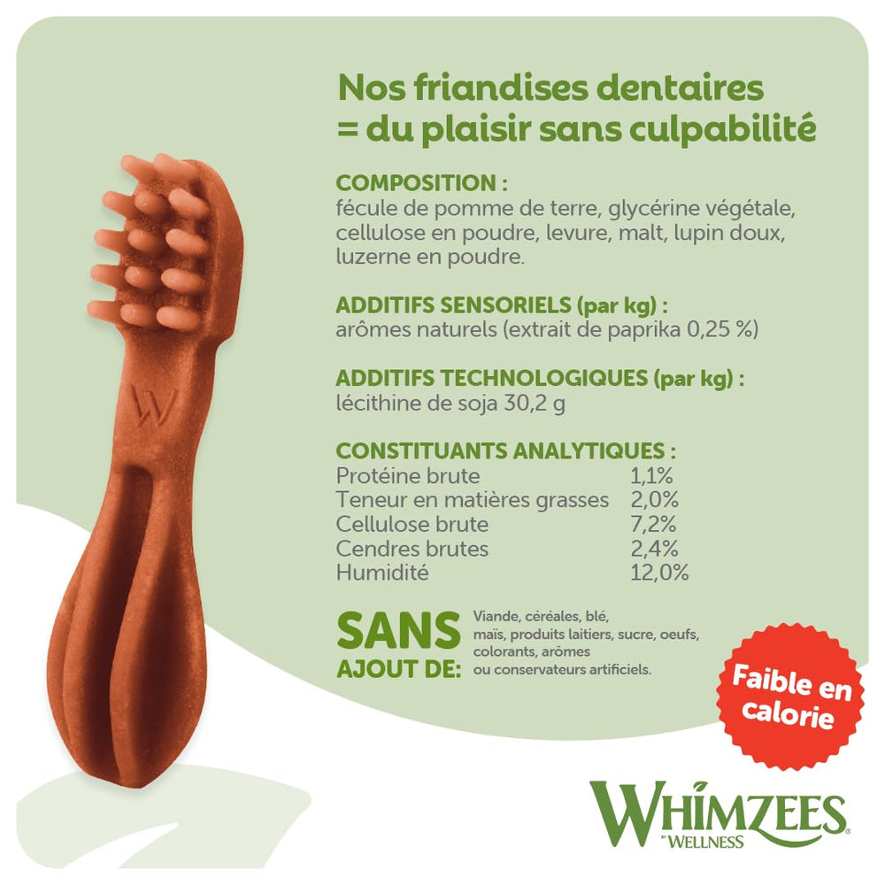 Whimzees bajo calorías: snack dental para perros con control de peso.