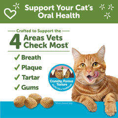 Whimzees Gato bocado dental atún, sabor natural que favorece la salud bucal.