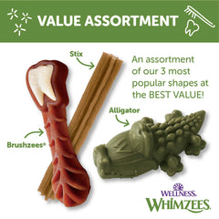 Diseño único de Whimzees para mejor agarre durante la masticación