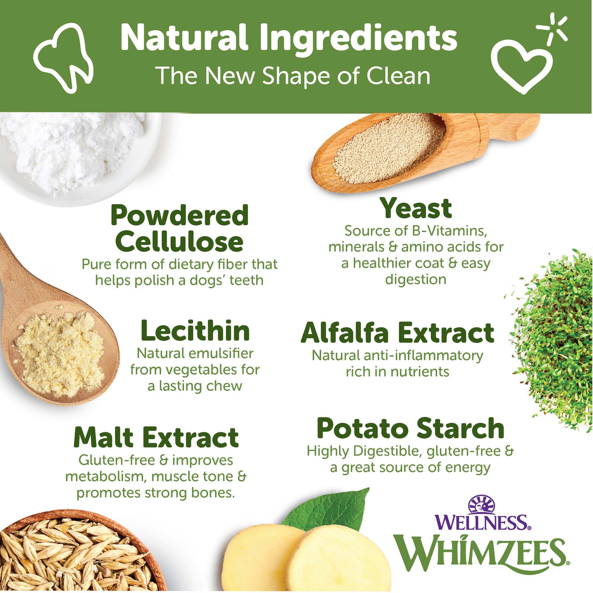 Whimzees Wellness Alligator, primer plano de masticación, promueve aliento más fresco.