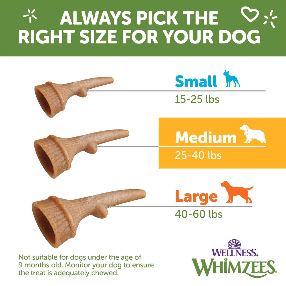 Whimzees Wellness Antler Occupy convient aux chiens sensibles grâce à des ingrédients naturels.